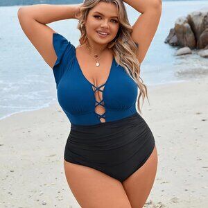 New Women's Plus Size One Piece Swimsuit Tummy Control Bathing SZ 3XL